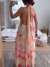 Load image into Gallery viewer, Maternity Gradient Deep V Stitching Backless Evening Dress