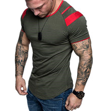 Load image into Gallery viewer, Men's Round Neck Color-Block Casual Cotton T-Shirt