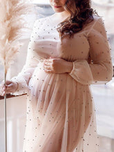 Load image into Gallery viewer, Maternity Dress Elegant Solid Color Soft Yarn Photo Dress