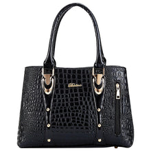 Load image into Gallery viewer, Patent Leather Crocodile Pattern Portable Women's Bag