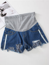 Load image into Gallery viewer, Maternity Fashion Damaged Denim Shorts