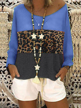 Load image into Gallery viewer, Women's Leopard Print Long Sleeve T-Shirt And Solid Color Shorts Set