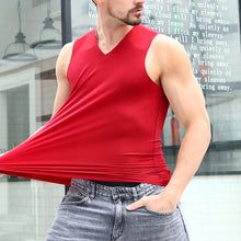 Load image into Gallery viewer, Men's Ice Silk Slim Fit Wide Shoulder V-Neck Thin Vest