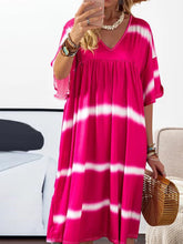 Load image into Gallery viewer, Printed Striped Long V-Neck Dress Women