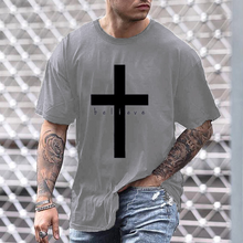Load image into Gallery viewer, Men's Alphabet Cross Printed Short Sleeve