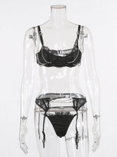 Load image into Gallery viewer, Gathered Chest Lace Lace Rhinestones Erotic Lingerie