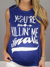 Load image into Gallery viewer, Round Neck Letter Print Sleeveless Maternity Tops