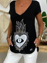 Load image into Gallery viewer, Plus Size Printed Casual Round Neck Women's Tops