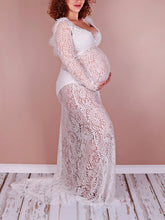 Load image into Gallery viewer, Maternity Sexy Lace Backless Maxi Dress