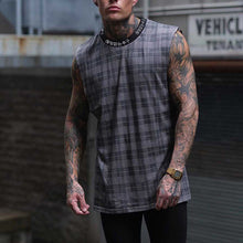 Load image into Gallery viewer, Men's Casual Fashion Plaid Print Sleeveless T-shirt