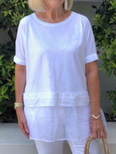Load image into Gallery viewer, Plus Size Round Neck Short Sleeve Women's Suits