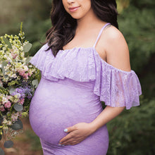 Load image into Gallery viewer, Lace Trailing Short Sleeves Maternity Dress