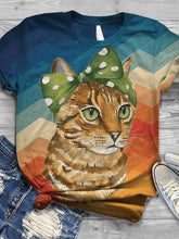 Load image into Gallery viewer, Cat Flower Vintage Print T-shirt