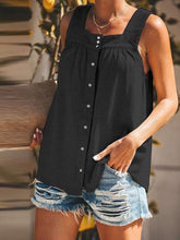 Load image into Gallery viewer, Square Neck Pleated Loose Wild Tank Top