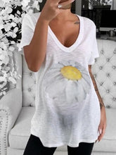 Load image into Gallery viewer, Casual V-Neck Printed Cotton Maternity Tops