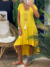 Load image into Gallery viewer, V-neck Solid Color Lace Casual Dress