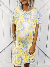 Load image into Gallery viewer, Short Sleeve Pregnant Women Dress with Printed Pockets