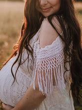 Load image into Gallery viewer, Maternity Sexy Lace Strapless Fringed Maxi Dress