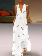Load image into Gallery viewer, Women's Elegant Printed Colorful V-Neck Sleeveless Maxi Dress