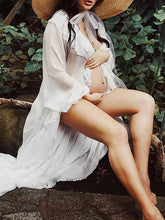 Load image into Gallery viewer, Maternity Dress Elegant Solid Color Strapless Photo Dress