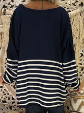 Load image into Gallery viewer, V-Neck Stripe Patch Casual Top And Polka Dot Shorts