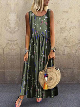 Load image into Gallery viewer, Women's Casual Printed Round Neck Sleeveless Dress
