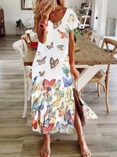 Load image into Gallery viewer, Round Neck Cotton Short Sleeve Women's Dress
