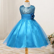 Load image into Gallery viewer, Sequin Maxi Dress Flower Belt Mesh Tutu