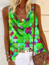 Load image into Gallery viewer, Geometric Print Loose Suspenders Small Vest T-shirt Top