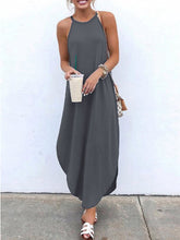 Load image into Gallery viewer, Round Neck Hanging Neck Sling Wide Loose Casual Dress