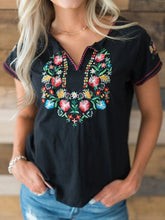 Load image into Gallery viewer, Women's Vintage Embroidered Short-Sleeved T-Shirt