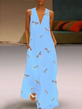 Load image into Gallery viewer, Women's Elegant Printed Colorful V-Neck Sleeveless Maxi Dress