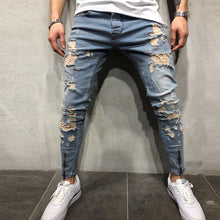 Load image into Gallery viewer, Men's Casual Slim Fit Hole Trousers Jeans