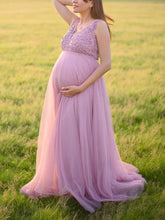 Load image into Gallery viewer, Maternity Fashion Elegant Chiffon Stitching Sleeveless Evening Dress