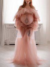 Load image into Gallery viewer, Maternity Dress Elegant Solid Color Soft Yarn Photo Dress