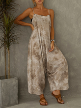 Load image into Gallery viewer, Women's Tie Dye Printed Spaghetti Straps Loose Jumpsuit