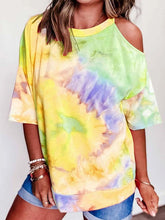 Load image into Gallery viewer, Tie Dye V-neck Short-sleeved T-shirt Women