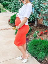 Load image into Gallery viewer, Knitted Slim Short Sleeve Two-Piece Suit Maternity Dress