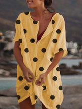Load image into Gallery viewer, Women's Polka Dot Casual Midi Shirt Dress