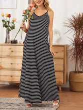 Load image into Gallery viewer, Maternity Sexy V-Neck Striped Suspender Long Dress