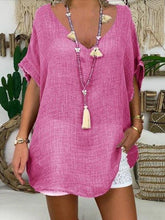 Load image into Gallery viewer, Women's Loose V-Neck Solid T-shirt And Shorts Suit