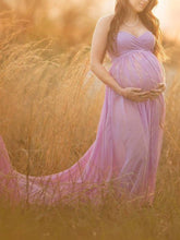Load image into Gallery viewer, Maternity Sexy Strapless Lace Long Dress