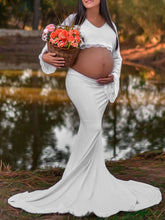 Load image into Gallery viewer, Maternity Dress Elegant Lace Two-piece Photo Dress