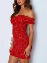 Load image into Gallery viewer, Women's Sexy Slim Floral Lace Up Mini Dress