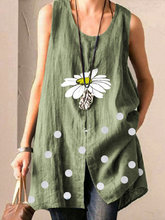 Load image into Gallery viewer, Women's Printed Cotton And Linen Casual Sleeveless Vest T-Shirt