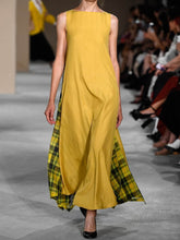 Load image into Gallery viewer, Women's Retro Sleeveless Stitching Printed Swing Dress