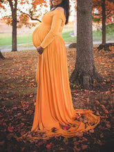 Load image into Gallery viewer, Maternity Elegant Solid Color Lace Photo Dress