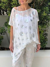 Load image into Gallery viewer, Sequined Loose Round Neck Women's Suit