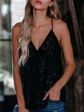 Load image into Gallery viewer, Sexy Sequins Deep V Strap Women's Top