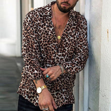 Load image into Gallery viewer, Leopard Print Retro Casual Vacation Shirt Men